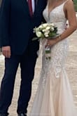Loved it. But it is more off white than white. It was a little long so I had it cut by a tailor / seamstress. Beautiful fit and I received so many compliments. - Tracy B.