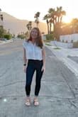 LOVE this top. It is super cute. It feels classy with a bit of fun. I got a lot of compliments. It will need an occasional ironing. - Meredith C.