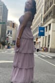 I absolutely LOVED this dress! Fit is true to size and the material was very nice. I wore to my bridal shower and it was perfect for the occasion. It's a little heavy so just think about that with the weather. I wore mine on a very hot day in NYC but it was worth it! - Keara M.