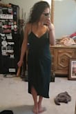 I absolutely loved this dress! Fit perfect and the straps were easy to adjust! It was light, airy, and comfortable to wear to my sister in laws wedding! The slit in the dress is flattering but be careful in the wind! Loved this dress and have no complaints!a 10/10 reccomend!! - Leticia F.