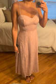 I liked the bustier look and adjustable straps of this dress. Granted I am petite and knew I may need hemming, the bottom of the dress still felt too square/hit my frame awkwardly. The fabric was nice but there's a silver sparkle lining throughout the dress (unnoticeable in model photo) which made It look cheaper so I ultimately passed on this dress. - Kristen B.