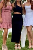 This dress was comfortable and looked great on! Fitted dress, but the material feels great and can be dressed up or down! - Laura D.