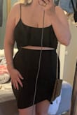 I love this dress. I have a huge belly as I am 3 months postpartum and this dress allowed me to still look cute with a semi crop top. I'm usually an XL here, but this is stretchy and L fit great. Also didn't need to wear a bra which is crazy for me. - Deanna N.