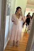 This dress is gorgeous, perfect for a summer wedding, I did have to make a few adjustments to fit better on my waistline, but besides that the fit was great! - Thaynara B.