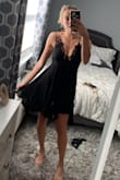 I am so in love with this dress!!! The top lace part is so gorgeous, and I love that you don't have to wear a bra with it! The straps are also adjustable which is definitely a nice perk! The bottom half of the dress is flowy and airy. You can dress this up with heels or wear it casually with flats! I can't wait to wear this dress out, it's my new favorite! I was on the fence about buying this because it's a bit expensive, but it is so worth it!!! You get what you pay for with this one- its great quality and fits perfectly! - Kristine M.