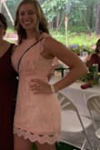 I love the color and the lace. This was perfect for a summer wedding. I got a lot of compliments on the dress and couldn't believe how comfortable it was to dance in too. - Michelle P.