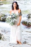 This dress is absolutely perfect. We had an outdoor wedding and I wanted a care-free, simple, bohemian style. I was leery of the cut because I have an athletic build and do not have great curves - but this material is thin and soft and moves with you. Very flattering with or without curves!  It's lightweight, but has a thin nude lining - no need for a slip. It fit perfectly when it arrived, the only alterations were to add cups to keep my girls in place and I had to have it hemmed a little since I was wearing flat sandals for the riverside wedding. Highly recommend! Great price too! - Julia H.