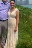 I normally wear a medium in dresses and a 6 in pants, but based on other reviews I sized down. The small fit me perfectly. I didn't wear a bra - the back is low cut. It fit me well in the chest, but if you're a bit more busty I'd take that into consideration when ordering. The dress is good quality and comes with a garment bag. I got lots of compliments. - Lydia W.