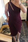 Loved this dress it was flattering and made me feel beautiful. Only thing was, for the first time ever someone at the wedding I attended had the same exact dress as me lol! No biggie but I did realize that the one thing I was having trouble with the other girl was having trouble with as well, the slit in the chest area was about an inch too low. Even with a low cut strapless bra on you could see the top of the bra. Without a bra I would be super worried about a n-p slip. - Haley U.