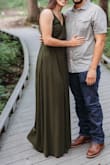I wore this dress for my engagement photos, and I loved it so much! I was worried that the dress was going to be too long, but I wore some heels and it looked perfect! It does get a bit wrinkly, so be sure to steam it before wearing it; it makes a huge difference! 
Overall, I absolutely loved this dress!!!!! - Claudia S.