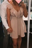 I wore this to a July wedding and received so many compliments! The color is classy and girly while the style makes it flirty and fun. I normally wear a small or a medium but decided to purchase the medium because of my larger chest. - Mariefred E.