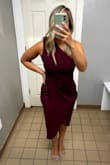 This is a stunning dress and I am wearing it at a black tie formal wedding. I am very happy I found this dress! I bought both the small and medium and while both fit, I opted to keep the medium. The small was VERY fitted but felt the medium was more comfortable. With that, I had to get the strap altered a bit to pull up (about an inch) and the bust to lay properly. So keep in mind, if you have measurements close to mine, you should consider getting it altered. The other thing I would mention (not worth removing a star) is the zipper. It is a side zipper that is on the side of the one shoulder strap. So you have to step into the dress and pull the shoulder over (not ideal). It would have been a lot smarter for the designers to put the side zipper on the other side for ease of getting dressed. The side zipper is also pretty hard to close so you may need help. Overall, happy with the purchase. - Stephanie C.