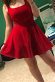 Pros: I find the fit extremely flattering on me! Accentuates my waist and chest very well. The red is a fantastic color! Seems like you could dress it up with heels and jewelry, or dress it down for more casual events with a jean or leather jacket. 

Cons: This dress was around $50, but the quality isn't quite that nice. I previously bought another dress from this site at the exact same price that had a lining, thicker fabric, and a nice zipper (returned that one because of size). I'm worried this zipper is going to get stuck or break. 

Overall I'm keeping it because I like the color and cut, but I really considered returning it. - Delaney C.