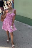 Wore this on my bachelorette trip. Super cute and girly. I am very short so I expect everything to fit me longer but I didn't do any alterations to this dress and it ended up fitting great. Straps are adjustable. - Crystal M.