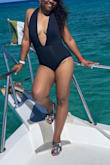 Love this swim suit. It fit perfect, made me feel sexy and confident. It covers my butt. When I left the yacht, I put on a cute pair of shorts and rocked the top. - CR B.