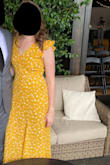 Love this dress and received SO many compliments! I also love that the light lining along the inside allowed me to go braless at this wedding, so it was very comfortable in that regard too. The slit up the side makes it very dance-friendly as well. I found it to be the perfect height in wedges. I highly recommend this dress! - Tracey W.