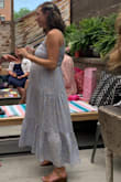 From the moment I took it out of the package, I could tell it was good quality.  I wore this dress for my baby shower. I generally wear a size small and ordered a size small and it worked still at 32 weeks pregnant. I had a minor issue with the shoulder straps looking loose but I think that was due to my belly and bust making the dress "ride up" a bit.  The fabric was beautiful, perfect summer whimsical small scale floral with a surprise "Swiss dot'' texture.   I wore it on a really hot day and it was breathable enough to keep me comfortable.  Would definitely recommend it! - Katie H.