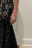 This is a lovely dress, very figure flattering; the train part adds such drama. I am not keeping it because I think the black Edith jumpsuit will be more versatile and sophisticated, more the look I am going for. I am going to a black tie wedding. I am pretty petite but the top was so tight I could not fully zip it. - Kay