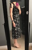 So glad I decided to buy this dress for an upcoming wedding! For the most part it fits really well. In profile, the dress gives a nice slimming effect. There's a little extra room in the bust (I'm small chested, 32C/34B), and slightly more fitted in the waist, but definitely not too tight or uncomfortable. Just know there isn't much stretch in this fabric. Machine washable and lined, all pros for me. I think I'll get a lot of use out of this dress. - Rebecca F.