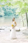 Hope this helps future brides! This dress turned out perfect for my intimate & romantic wedding, but (in my opinion) needed help & wasn't super flattering right out of the box. Also ran big. I'm usually between a small & medium and had to take this Medium in to fit perfectly. Also a few other thoughts:
1) Scoop-neck back isn't my favorite. I had it altered into a deep V, and added buttons for more detail. Turned out perfect
2) Front neckline was not flattering on me. Too high and looked too "PG". I had the front neckline lowered and cut a little deeper. Also added cups for support so I didn't need a bra! It turned out really nice!
3) Added a petticoat for a little fullness to the bottom. Ordered petticoat on Amazon! - Tamara Z.