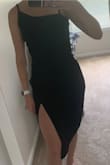 This dress is amazing. The leg slit is in the perfect spot. When i was trying it on I immediately took a picture and honestly wanted to wear it all day. Straps are adjustable. Can't wait to wear this to the wedding I'm attending. - Stefanie S.