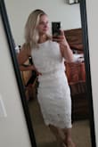 I love the look of this dress on the model. I wanted so bad for it to look like that on me. I have small breasts and a short torso so you couldn't really tell it was a 2 piece. The top was also huge on me but the bottoms fit pretty well. I unfortunately had to return instead of exchange sizes because there were no smalls in stock. - Nicole W.
