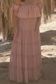 This flowy dress is SO comfy and while there's a lot of material, it didn't feel heavy! Wore this for a fun photo shoot but will definitely be wearing it again for weddings, formal events, etc. Fit like a glove, too! - Molly M.