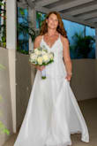 I chose this dress for my BVI beach wedding. I wanted something simple, comfortable, flowing and casual. It was perfect. It traveled well and was absolutely beautiful. It was a little long, but I wanted something that would cover my feet ...barefoot in the sand. I loved everything about it. It was perfect! - Brandy B.