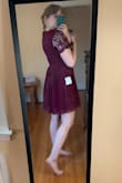 The top half is a bit too grandma for me and the material is a little odd. I felt like I was going to rip it. I do like the skirt. I'm sure this would look amazing on someone else, I just don't think the fit was for me. - Andrea G.