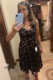 Absolutely loved this dress! Such a flattering cut on the top with some flow on the bottom to forgive some postpartum lumps. The print I wanted was out of stock but I ended up loving the print that was available. Will definitely need laundered with care - there were a few loose threads already when the dress arrived. But overall very, very happy with my purchase. 100% recommend! - Maria R.
