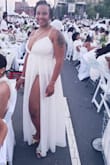 This dress was purchased for an all white affair and it did not disappoint. I ordered an XL and was worried it may be a little tight but it fit perfectly. I lace detailing on the bodysuit gave it just the right amount of elegance and the side splits made gave me opportunity to show off my legs. Only issue, the dress is not "paper white" it is more of an off white. - Nefertari W.