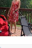 Cute dress, not overly flattering, like the style though. Ran slightly big - Angela D.