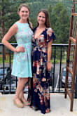 I really like the layers, colors and coverage of this dress. I don't have to wear super high heels for the length (didn't drag with 3" heels) and the bust area was great for my 34B's. It is a little heavy but I didn't notice it after 5 minutes. My only complaint is that the back portion is loose, so it doesn't fit right up against by back and butt. Not worth sending back though as a small probably would've been too small in the armpit area. - Jordan L.