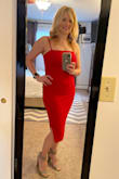 Love, love, love!
This is a very sexy and a beautiful dress. The fabric is of good quality and it stretches to fit your body just right. The color is as pictured. I would definitely recommend this dress. - Barbara T.