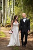 This dress is beautiful! I got so many compliments. We eloped so I wanted something super simple. It's shear but not too much.  A little tricky to put on by myself but I managed! Thank you so much for being a part of my wedding day! - Amanda B.