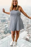 This fit perfect and was so super cute for walking around Chicago with white tennis shoes. - Madalyn J.