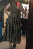 Dress looks great. Length is fine for a shorter frame. Neck seems a little loose. Colour is really nice! - Carol G.