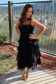 This dress is so cute! I purchased this for a bachelorette party coming up. I decided on a Medium (normal size for the most part) but was more of a tight medium around my chest with a strapless bra, fit is perfect without wearing one though. My only complaint would be that this dress is thick which, in turn, made me hot wearing it! Definitely order your true size, unless you're more well endowed up top, than size up! - Jessica P.