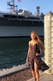 This dress fits true to size I got XS. Love the floral print and the dress is nice and light fabric. Wore it for a date night with hubby. - Amy V.