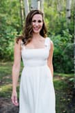 I pretty much never write reviews. But i absolutely loved this dress. It's simple and well made and has a built in slip so you can't see through. I wore it for family pics and was perfect - Sari D.