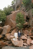 I was in love with this dress at first glance. It's simple, elegant & was perfect for our elopement wedding. I did have to alter it a bit as it was slightly long for me and also a tiny bit around my waist. - Mazbeen P.