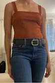 Really cute top that can be dressed up or down! I probably wear this too much. Fits perfectly, but I would say the straps are a little loose. - Nicole C.