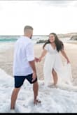 Being that I am 5ft 1inch tall, it was very long on me, but fit so beautifully. Wore for my beach engagement photographs. Looks like a dream against the sand color. - Angelica N.