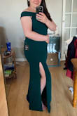 I like the dress. I am wearing this as a bridesmaids dress this September. The dress is stretchy so the size should be forgiving on you.  If you're also 5'5" depending on your heel you may need a hem. I have about a 3 inch heel and the dress just skims the floor. With flats I would definitely need it hemmed. First pic without heels, second pic with. - Katie B.