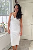 this is the best and the most beautiful dress ever. I usually size small but I decided to order a medium. It was a little loose for me but it was just perfect. 
I felt so confident and pretty wearing it. Received a lot of compliments.
I just LOVE IT so much. - Alejandra