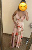Beautiful dress and got lots of compliments! My only complaint would be the amount of boob-age you have to keep an eye on. I used tape to help make sure no nip slipped. I think a smaller size would've helped al little with that too. Other than that, it was an awesome buy for the August wedding theme "50 shades of pink". - Brittney T.