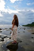 This dress is so much fun! I love the movement of it, when you walk..it flows with you. Beautiful vacation dress and even if it appears to wrinkle, they come out quickly with no effort. Definitely recommend. - Sarah J.
