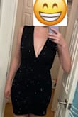 It is so flattering. It highlights your cleavage, and the material doesn't cling to your stomach. I felt really comfortable in the dress, and it made me feel very confident. I will definitely wear it again! - Alexandra B.