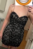 The lace on this dress is gorgeous! The dress is really flattering, especially for the waist. This is a great dress for date nights or nights out. It feels more exciting than your typical little black dress, and it makes me feel so confident. This is definitely one of my favorites! - Alexandra B.
