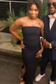 I wore this as a wedding guest and it was better quality than the bridesmaid dresses! It's so beautiful and fit like a glove! I ordered a size small! Even wore Spanx under because I was a little bloated and it still fit comfortable and looked seamless! It's classy but sexy with the split. I received lots of compliments! I'd highly recommend this dress for any wedding or formal event! - Tia G.